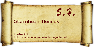Sternheim Henrik névjegykártya